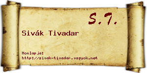 Sivák Tivadar névjegykártya